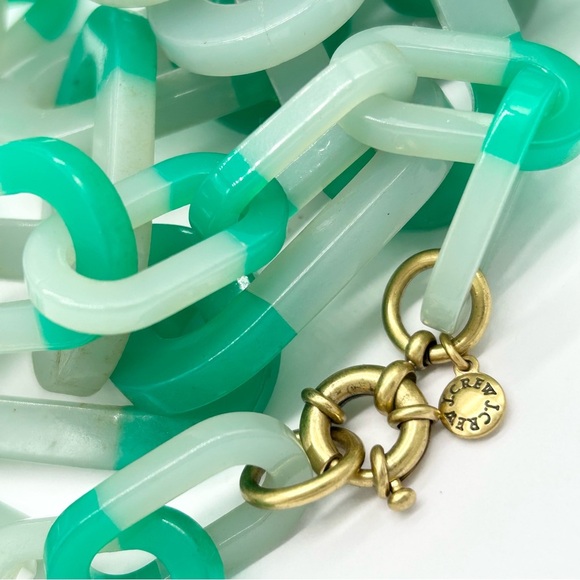 J. Crew Vintage Green Resin Large Links Necklace - Picture 3 of 3